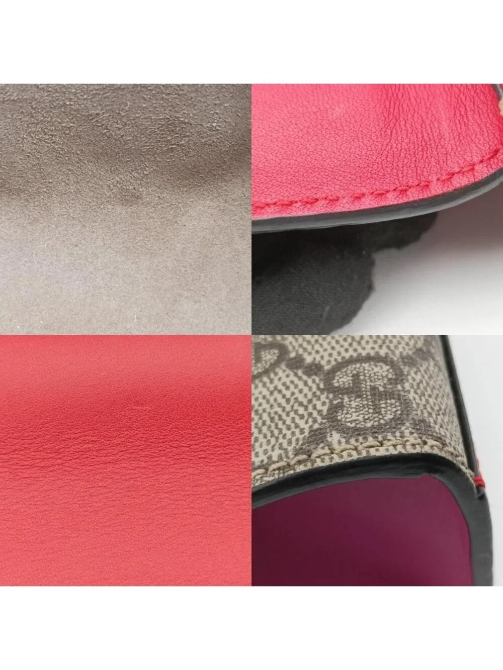 Gucci Padlock Beige Red Pink Leather Shoulder Bag